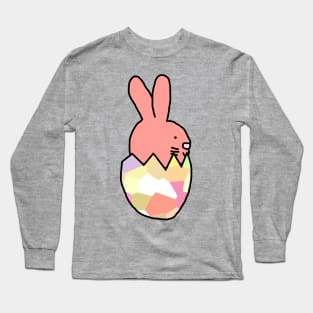 Rose Bunny Hatching from Easter Egg Long Sleeve T-Shirt